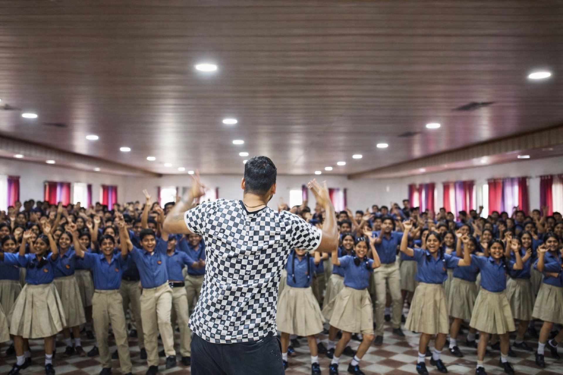 Jothi leading a school workshop